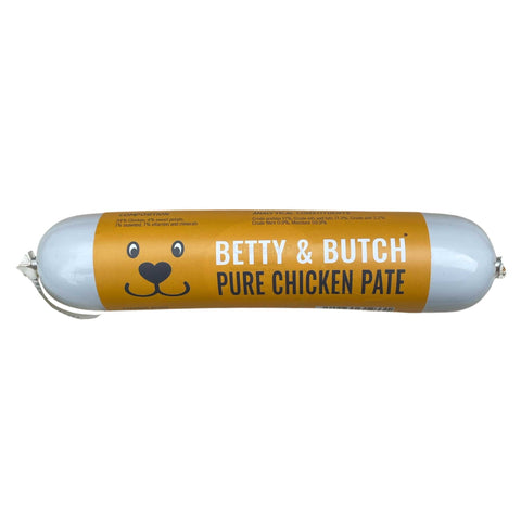 Betty & Butch pure chicken pate can on a white background