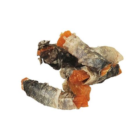 Fish4Dogs Sweet Potato Fish Wraps for Dogs on a white background
