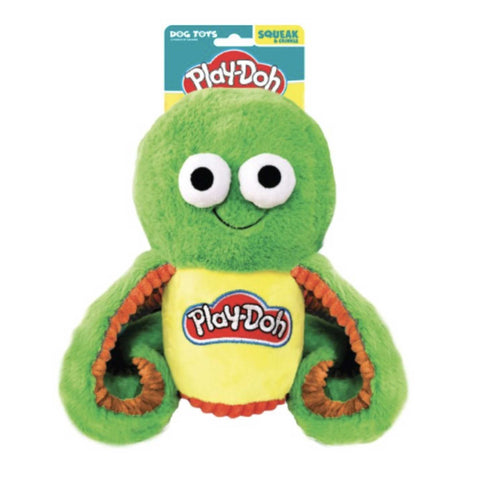 Hasbro Play-Doh Octopus Can Dog Toy 10" Green
