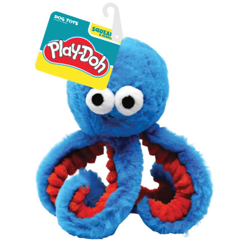 Hasbro Play-Doh Octopus Dog Toy 6.5" Blue/Red