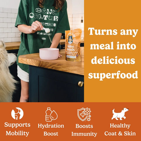 Bone Broth for Dogs | Dog Gravy Food Topper for Picky Eaters