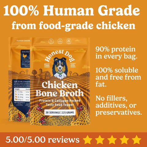 Bone Broth for Dogs | Dog Gravy Food Topper for Picky Eaters