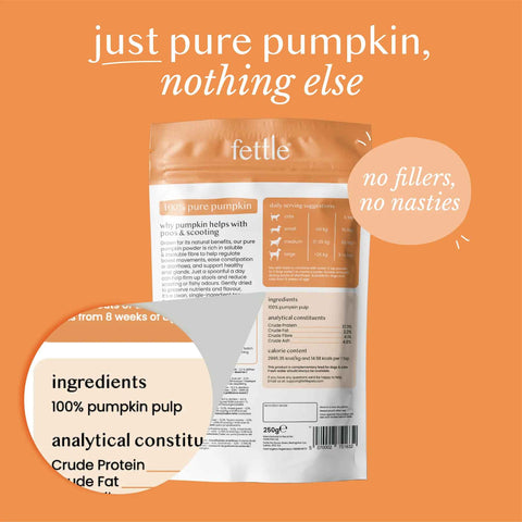 Fettle Pumpkin Powder for Dogs | Supports Firmer Stools