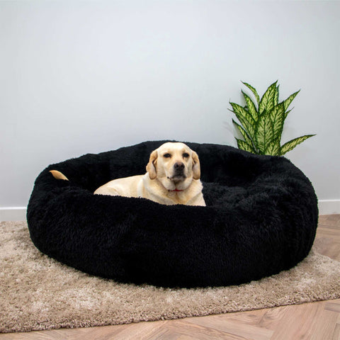 Ginormous Donut Dog Bed - 130cm Black