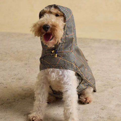 Joules Henson Check Brown Packaway Dog Coat