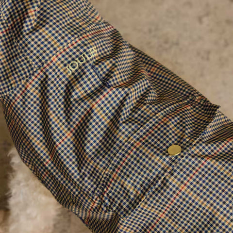 Joules Henson Check Brown Packaway Dog Coat