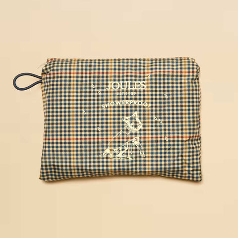 Joules Henson Check Brown Packaway Dog Coat