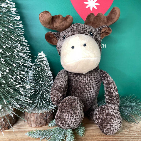 Festive Plush Elk Dog Toy