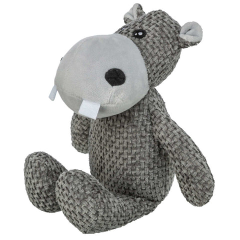 Plush toy hippo for dogs  on a white background