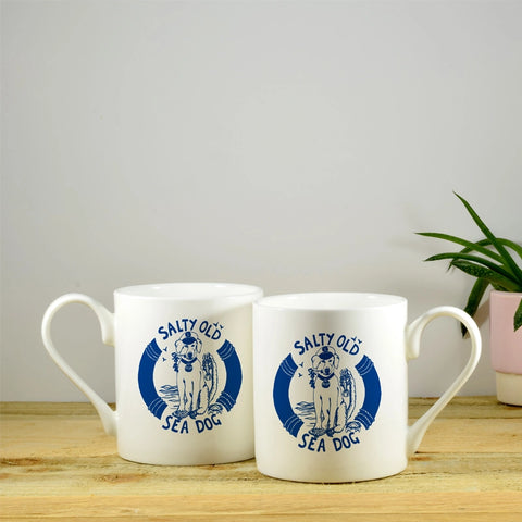Salty Old Sea Dog Hand Decorated Bone China Mug