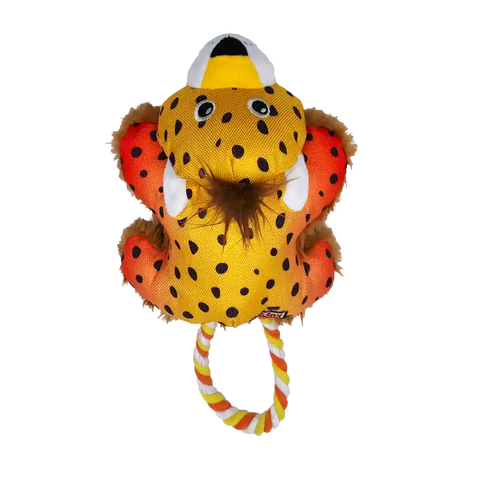 KONG Cozie Tuggz Cheetah | Dog And Puppy Plush Squeak Crinkle Toy
